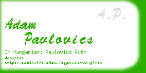 adam pavlovics business card
