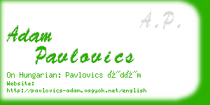 adam pavlovics business card